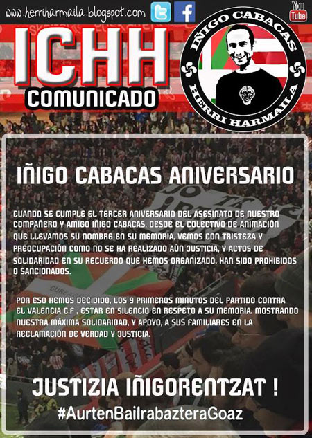 Concentración tras la muerte de Iñigo Cabacas