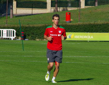 Iñigo Pérez durante el entrenamiento