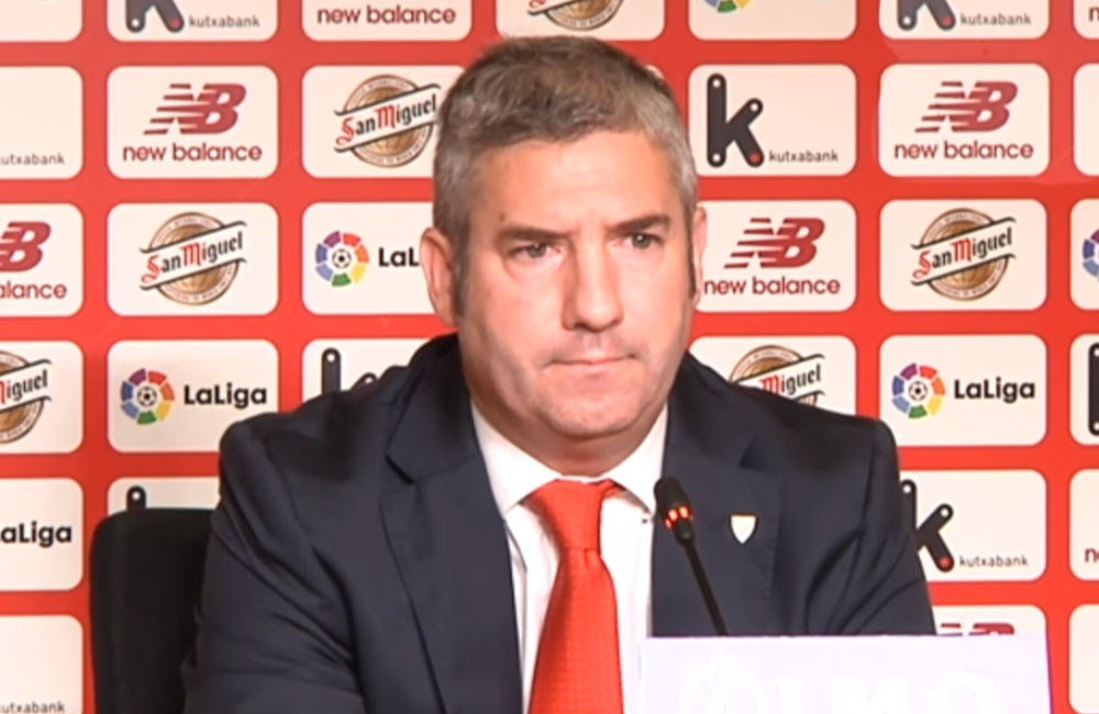Josu Urrutia durante la rueda de prensa del 1 de septiembre de 2017