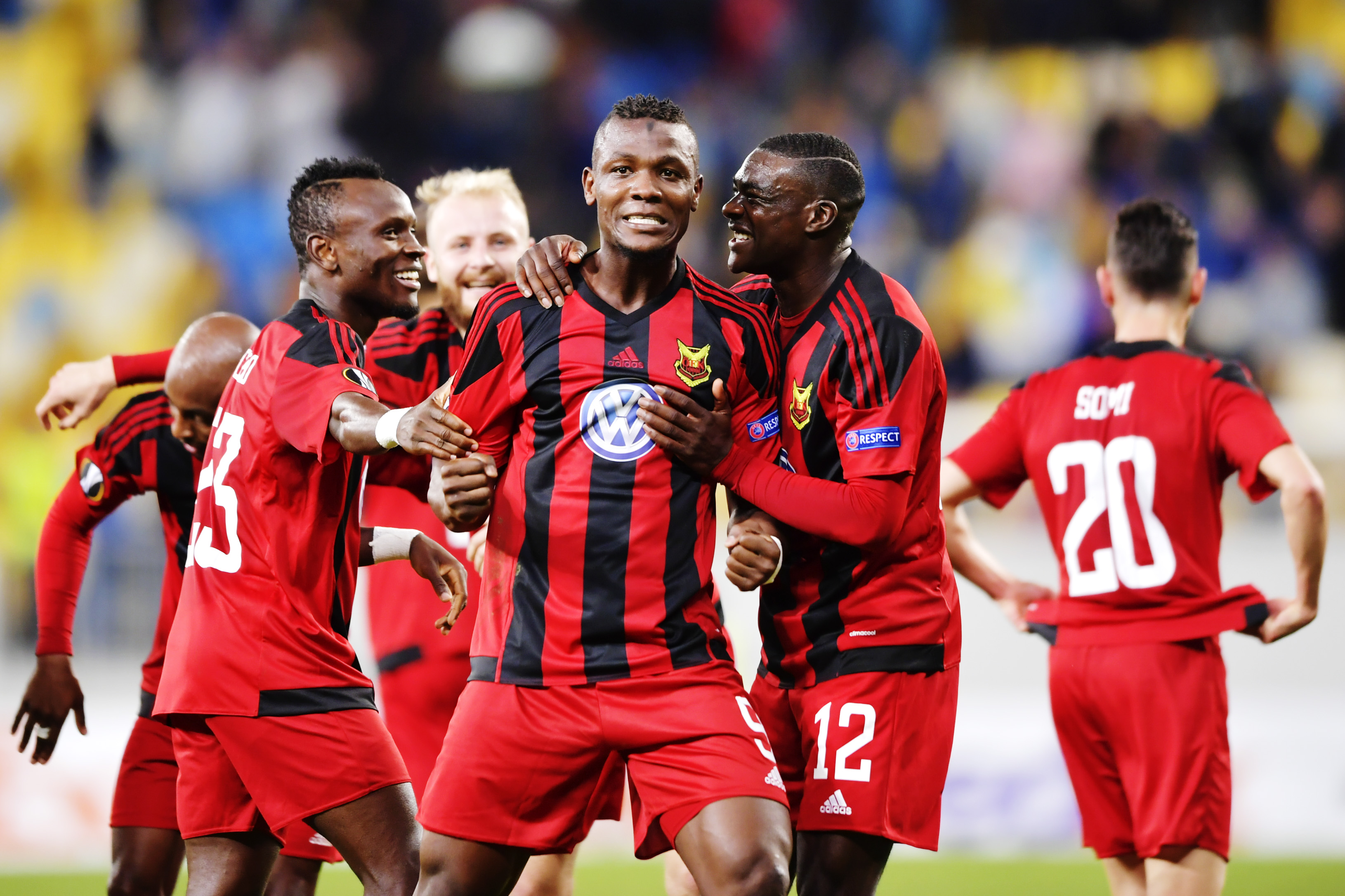 Jugadores del Östersunds celebrando un gol