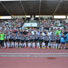 La plantilla de la Real Balompédica Linense posando antes del partido