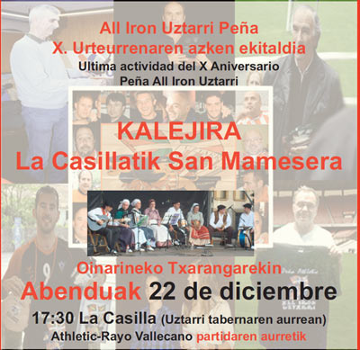 Kalejira de la Peña All Iron el próximo domingo antes del Athletic-Rayo