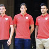 Eneko Bóveda, Javi Eraso y Gorka Elustondo en su presentación tras fichar por el Athletic