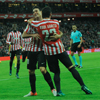 Raúl García celebra un gol con el Athletic