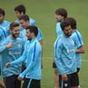 Raúl García durante un entrenamiento en Lezama