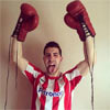 El boxeador Sandor Martín, seguidor del Athletic