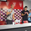 Gaizka Toquero durante la rueda de prensa de su despedida