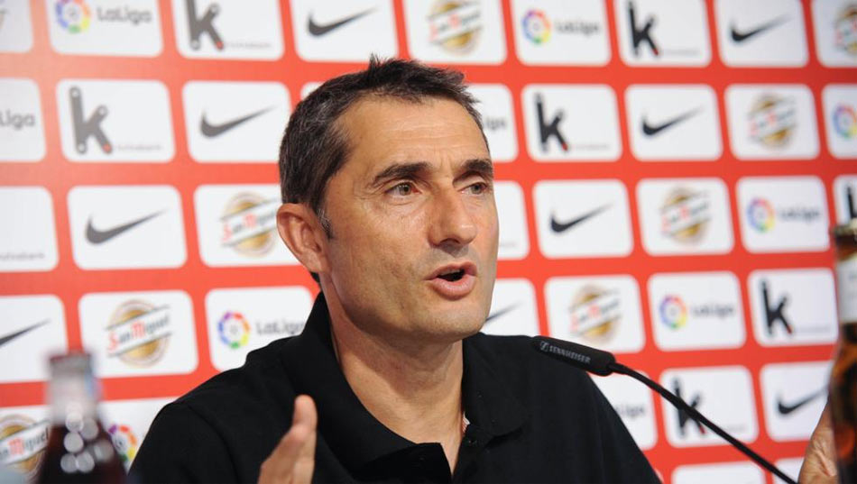 Valverde durante la rueda de prensa ofrecida en Lezama