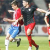 Vesga durante un lance con el Bilbao Athletic