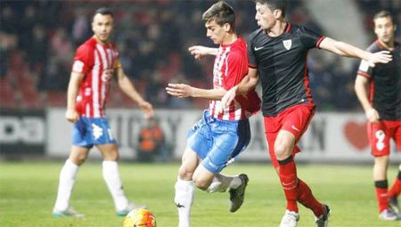 Vesga durante un lance con el Bilbao Athletic