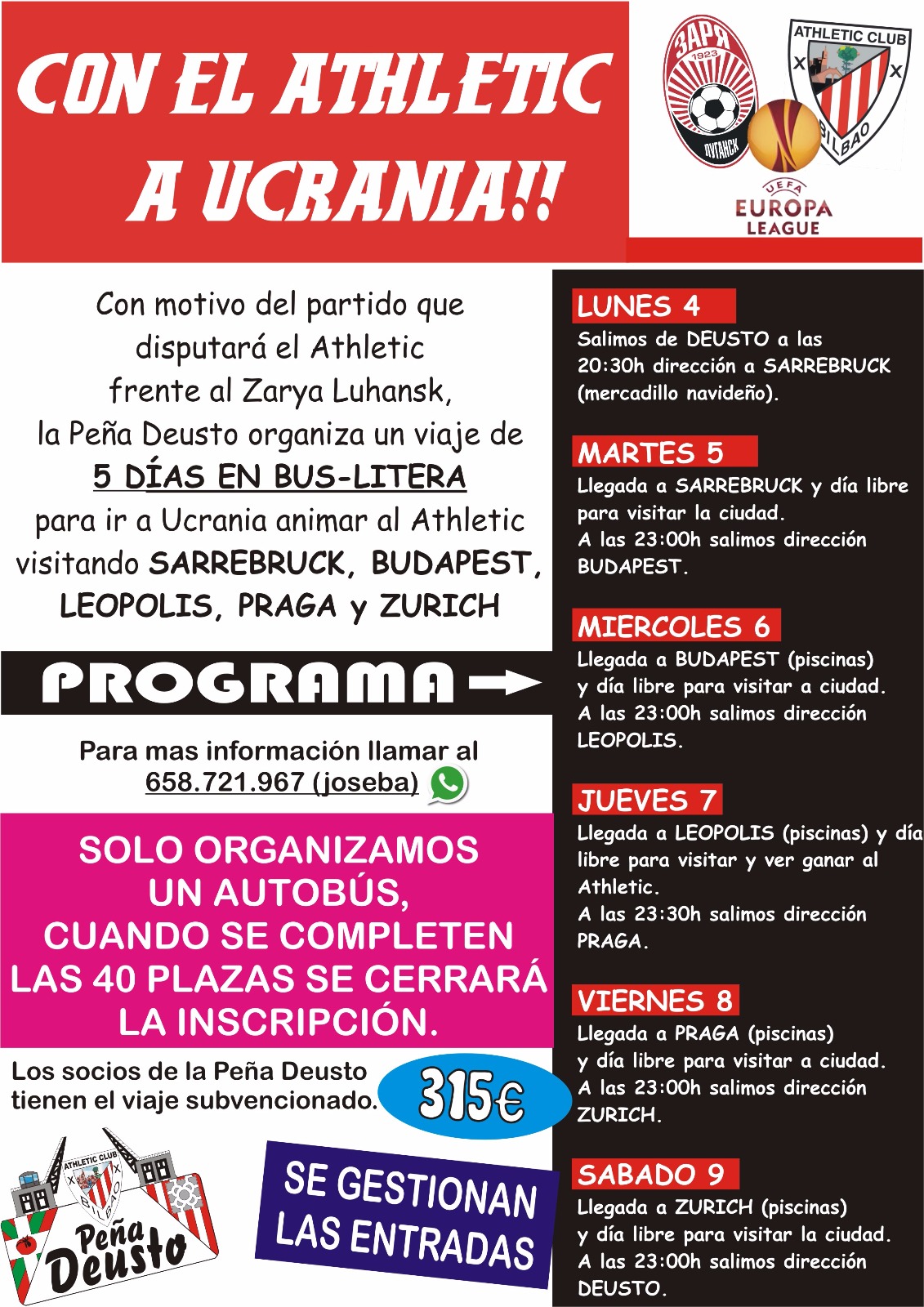 Cartel del viaje a Ucrania de la Peña Deusto