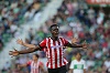 Williams celebra el tanto que dio al Athletic el triunfo en 2015 en el Martínez Valero